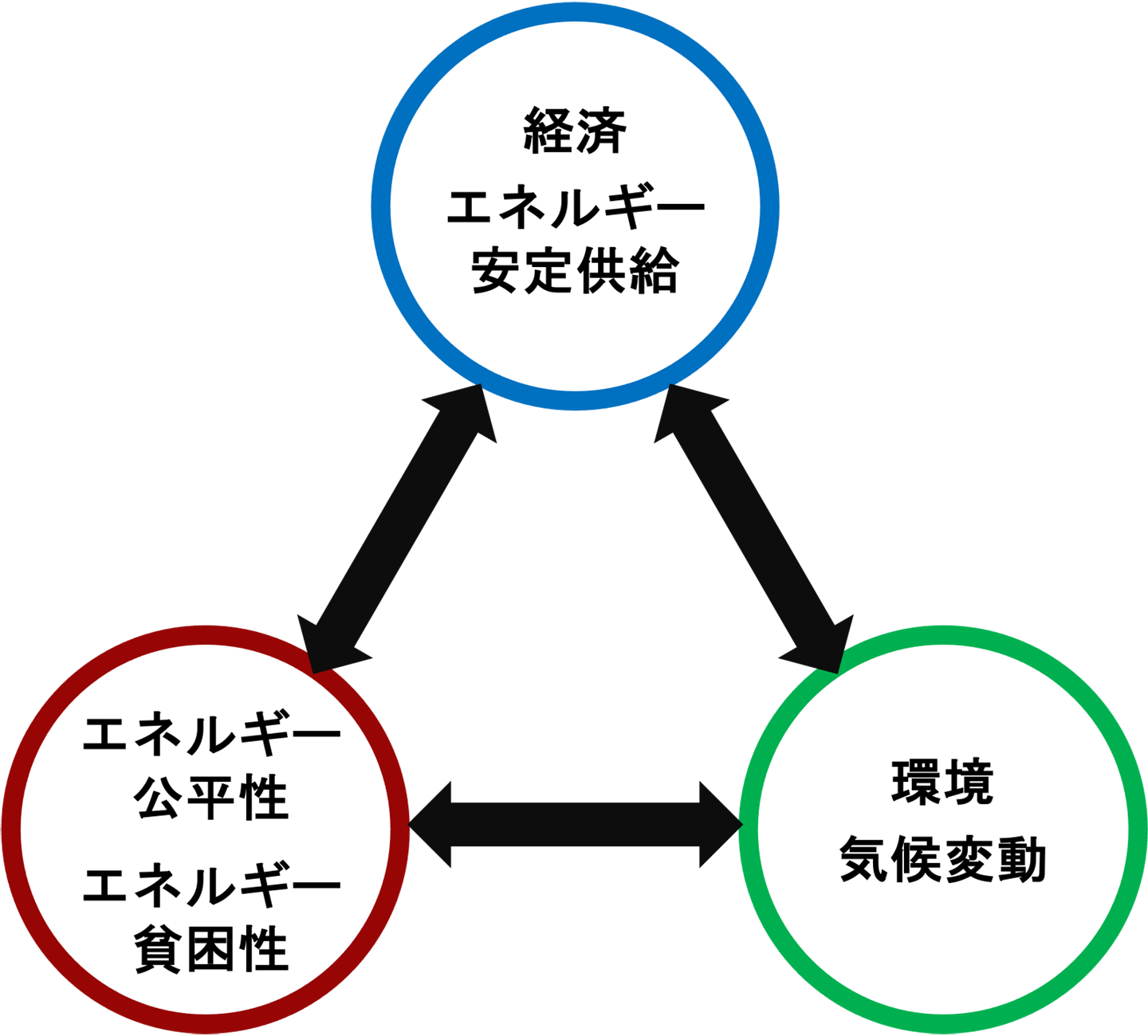 (b) エネルギーのトリレンマ:競合する政策分野