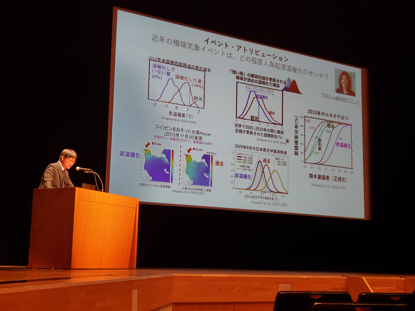 表彰式後に行われた記念講演会。