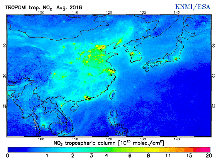 TROPOMI trop. NO2(KNMI/ESA)