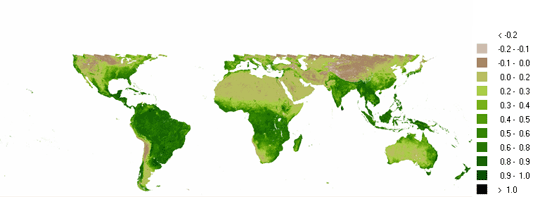 fig. 2010年1月 NDVI