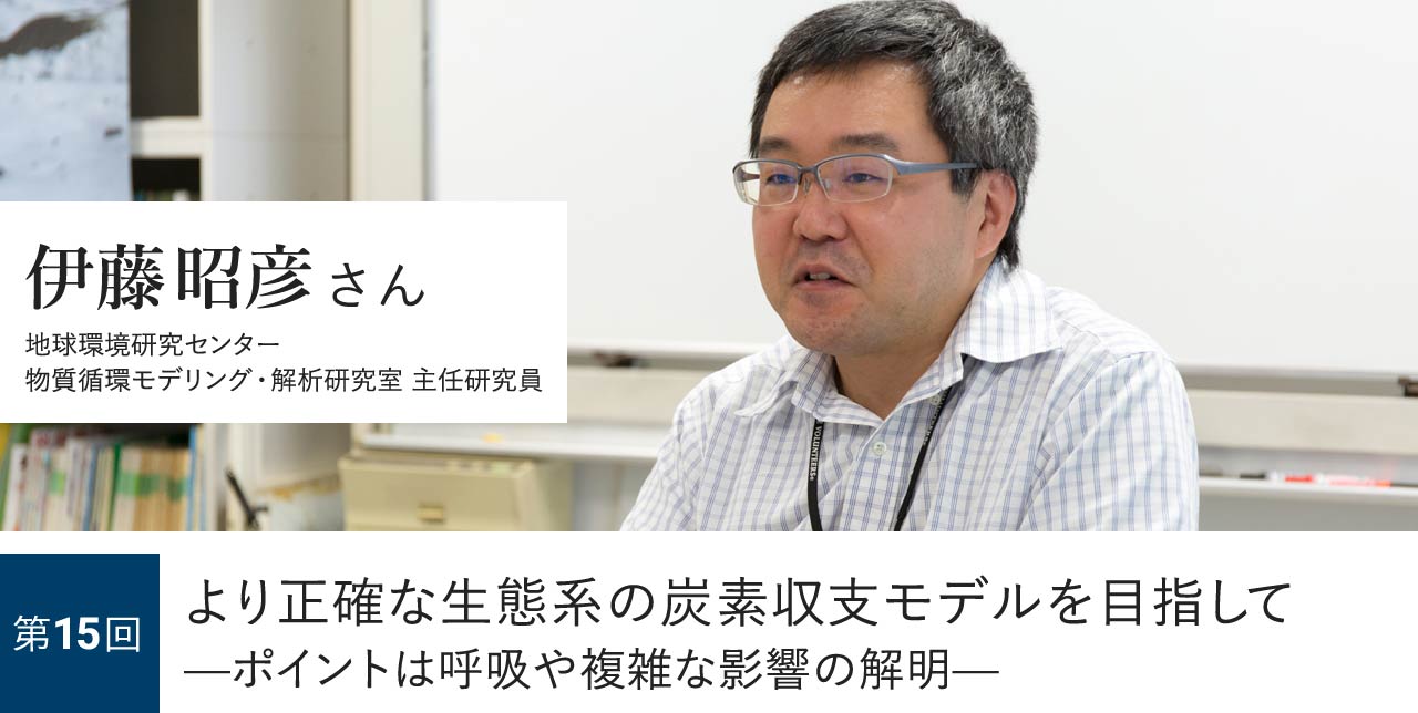 第15回 より正確な生態系の炭素収支モデルを目指して—ポイントは呼吸や複雑な影響の解明— 伊藤昭彦さん