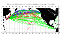 Figure 6: Observation routes in the North Pacific