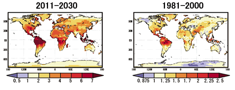 Predicting the frequency of warm nights (defined as nights in which the minimum daily temperature is higher than it was in 95% of the summer days from 1951 to 1970) 