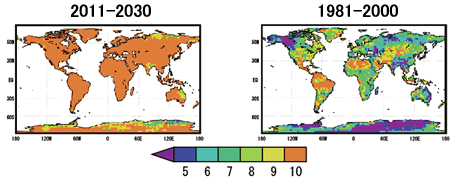 Predicting the frequency of warm nights (defined as nights in which the minimum daily temperature is higher than it was in 95% of the summer days from 1951 to 1970) 